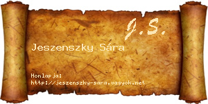 Jeszenszky Sára névjegykártya