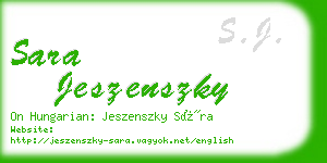 sara jeszenszky business card